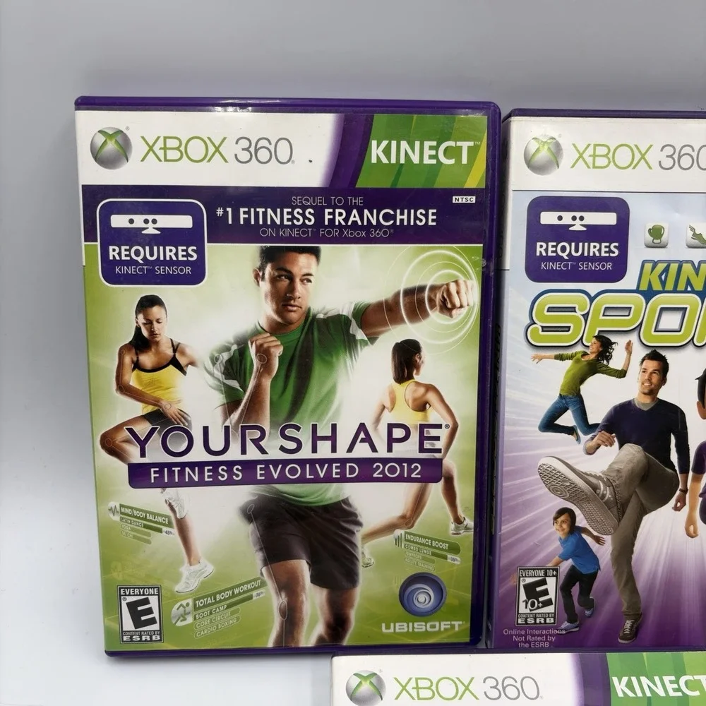Xbox 360 3 Kinect Games Kinect Adventures Your Shape Fitness Evolve Sports
